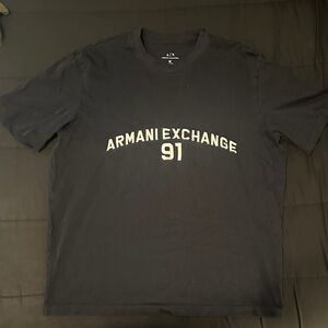Armani Exchange Black Tee with Logo